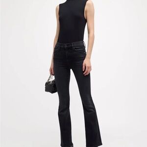 MOTHER Black Washed Straight Leg Jeans